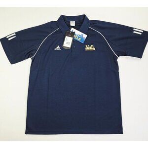 Adidas UCLA Bruins Size Large Mens Navy Embroidered Logo Climacool S/S Polo NWT